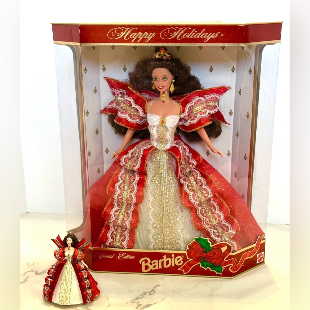 1997 Special Edition Happy Holiday Barbie (NWT) and matching hallmark ornament